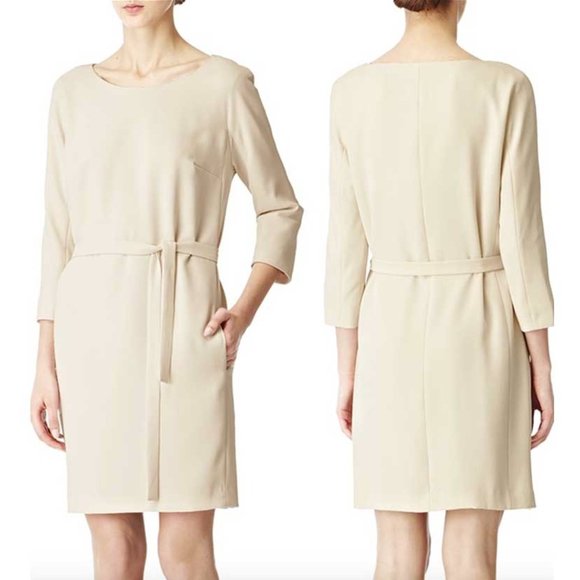 Reiss Dresses & Skirts - Reiss Reiss Danica Tie Waist Dress in Stone 10